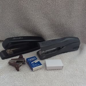 Black Swingline and Grey Swingline Staplers  with Staples And Stapler Remover